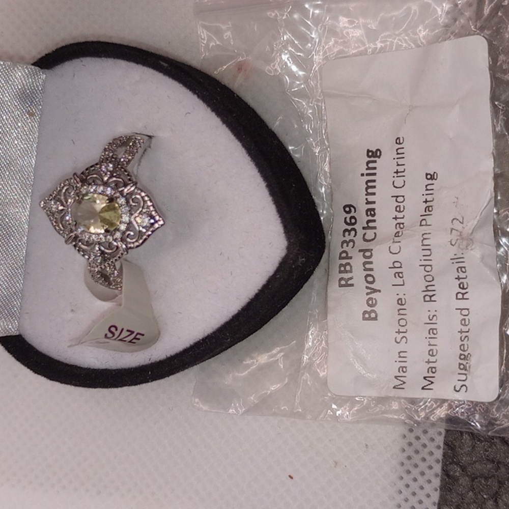 BOMB PARTY BEYOND CHARMING LAB CREATED CITRINE RHODIUM PLATING - Picture 7 of 7
